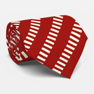 Red and White Unique Pattern Neck Tie