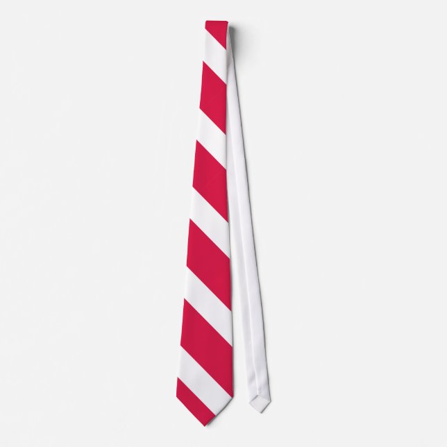 Red and White University Stripe Tie II (Front)