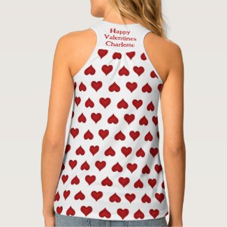 Red And White Valentine Love Hearts Name A.I.