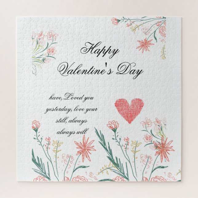 Red and White Valentine’s Gift Jigsaw Puzzle (Vertical)