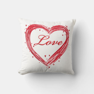 Red and White Valentine's Day Pillow