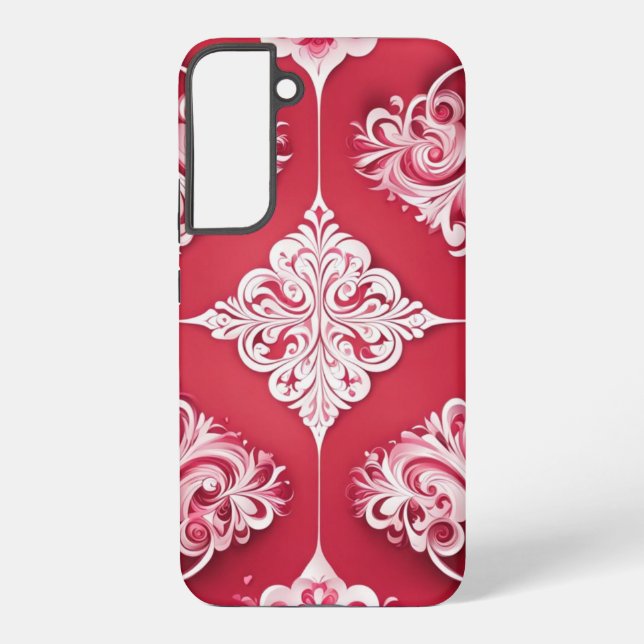 Red and White Victorian Design  Samsung Galaxy Case (Back)