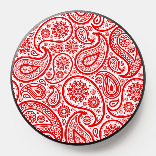 Red and white vintage paisley pattern PopSocket (Popsocket)