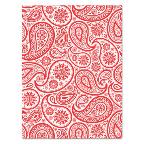 Red and white vintage paisley pattern tissue paper