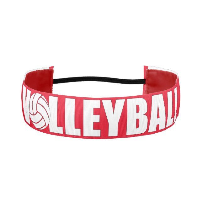 Red and White Volleyball Headband (Front)