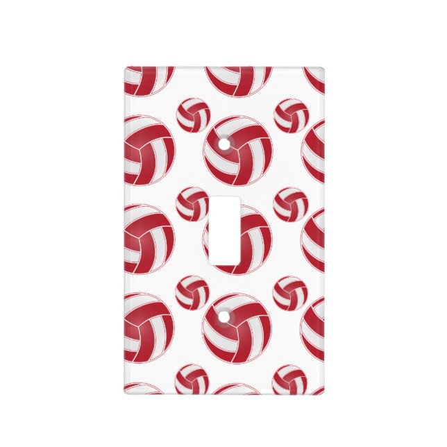 Red and White 🏐 Volleyball Light Switch Cover (Front)