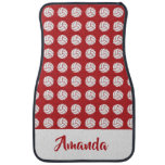 Red and White Volleyball Pattern Car Floor Mat