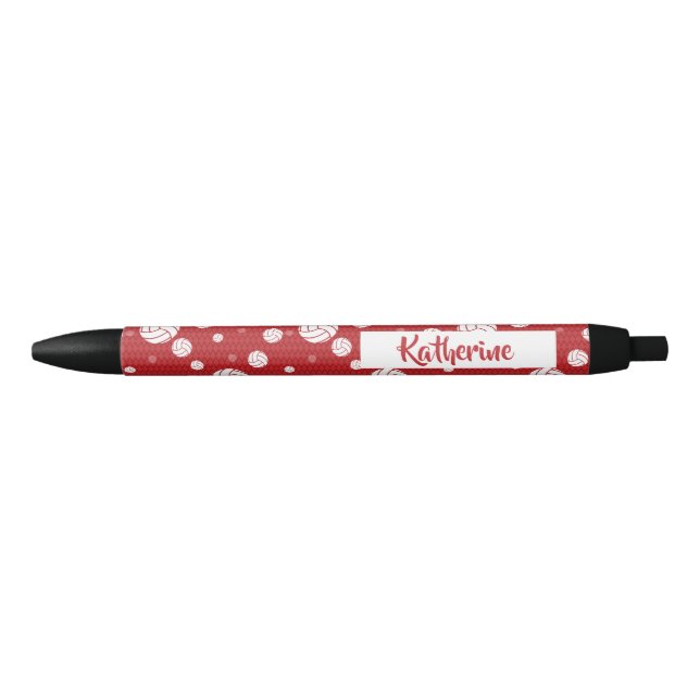 Red and White Volleyball Pattern Pen (Front)