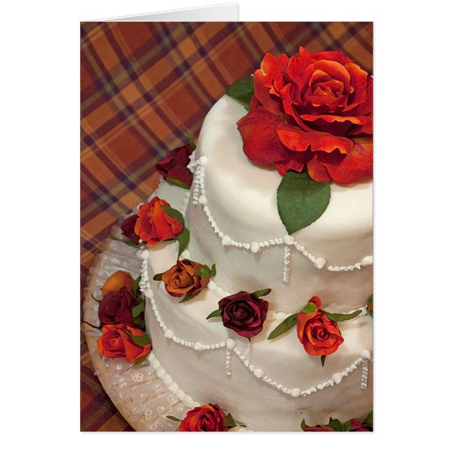 Red and white wedding cake (Front)