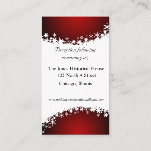 Red and White Wedding enclosure cards Business Card Template