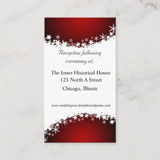 Customizable Red and White Wedding enclosure cards Business Card Template