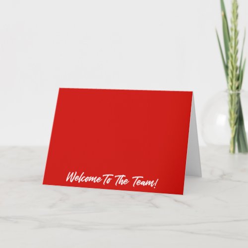 Red and White Welcome to the Team New Employee Card