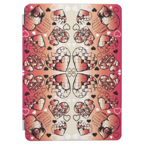 Red and white Whimsical Romantic Hearts pattern iPad Air Cover