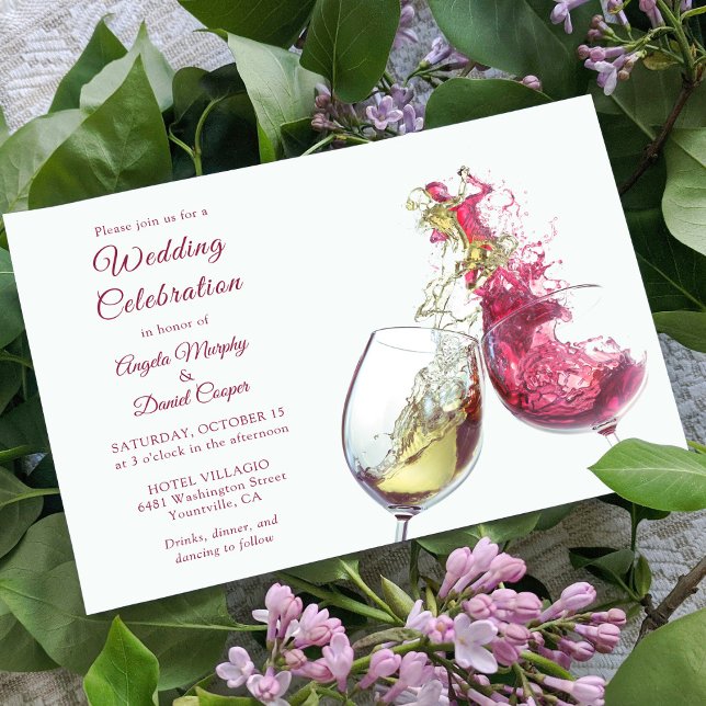 Red and White Wine Dance Wedding Celebration Invitation (Creator Uploaded)