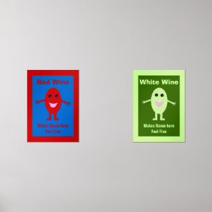 Red and White Wine Grapes Funny Custom Wall Art Sets