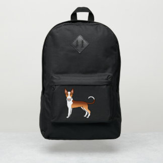 Red And White Wire Haired Ibizan Hound Cartoon Dog Port Authority® Backpack