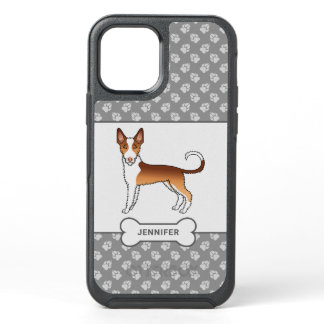 Red And White Wire Haired Ibizan Hound Dog &amp; Name OtterBox Symmetry iPhone 12 Case