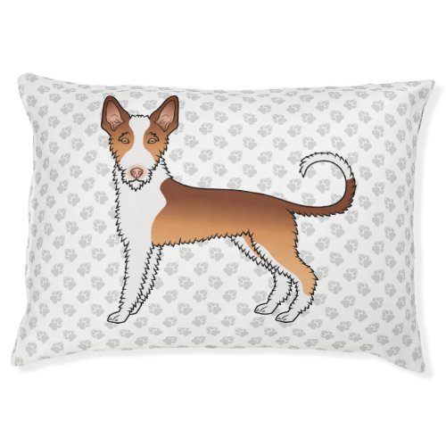 Red And White Wire Haired Ibizan Hound Dog  Paws Pet Bed