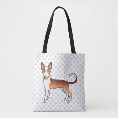 Red And White Wire Haired Ibizan Hound Dog  Paws Tote Bag