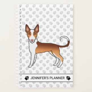 Red And White Wire Haired Ibizan Hound Dog &amp; Text Planner