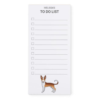Red And White Wire Haired Ibizan Hound To Do List Magnetic Notepad