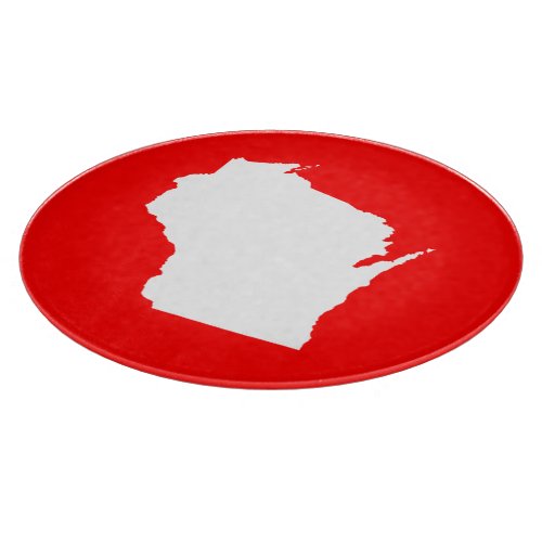 Red and White Wisconsin Cutting Board