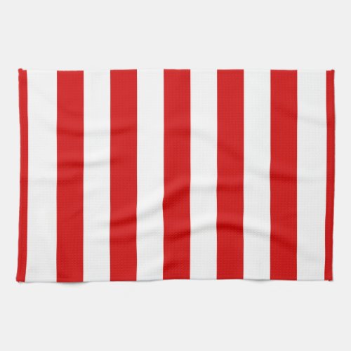 Red and White XL Stripes Pattern Kitchen Towel
