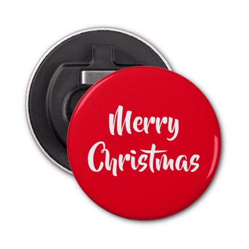 Red and White Xmas Festive Holiday Merry Christmas Bottle Opener