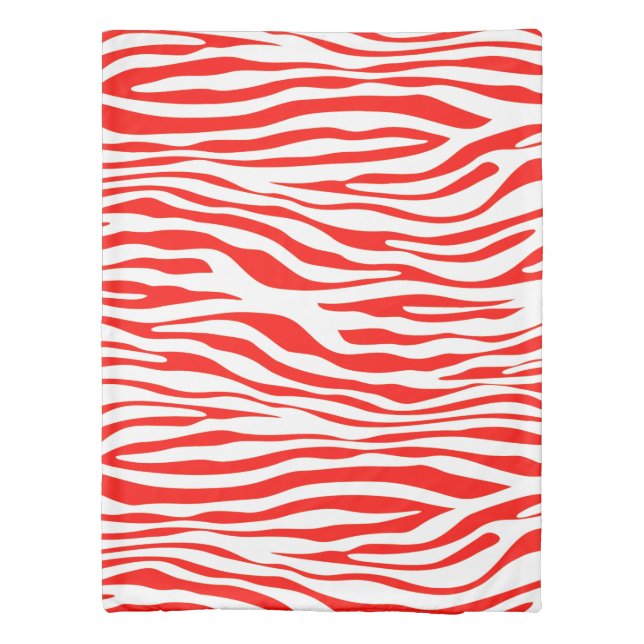 Red and White Zebra Duvet Cover (Back)