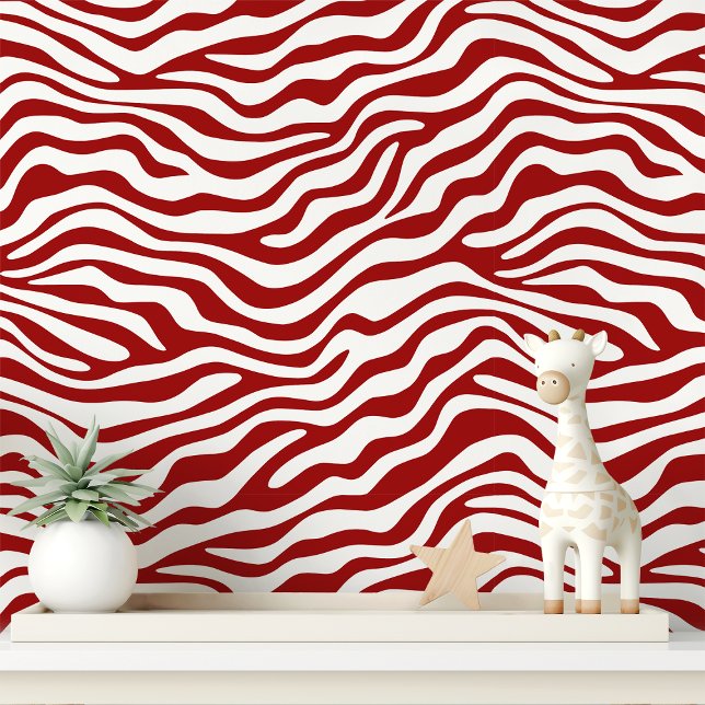 Red and White Zebra Stripe Wallpaper (Creator Uploaded)