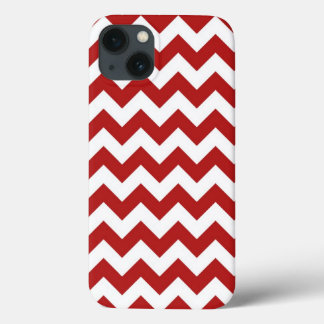 Red and White Zigzag iPhone 13 Case