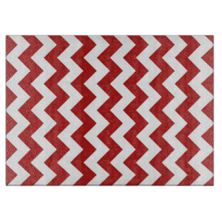 Red and White Zigzag Cutting Board
