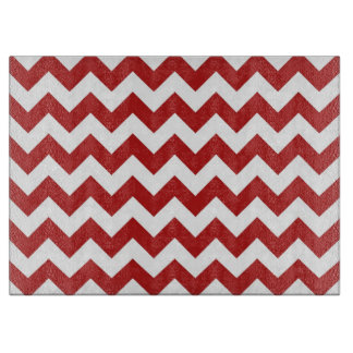 Red and White Zigzag Cutting Board