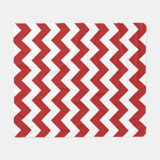 Red and White Zigzag Fleece Blanket