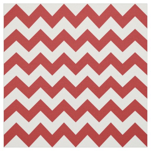 Red and White Zigzag Geometric Fabric