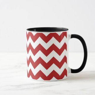 Red and White Zigzag Mug