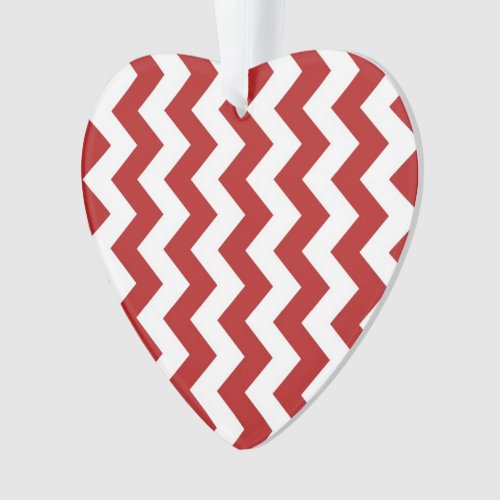 Red and White Zigzag Ornament