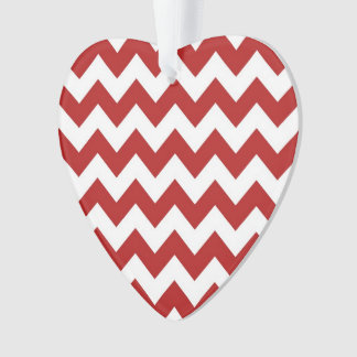 Red and White Zigzag Ornament