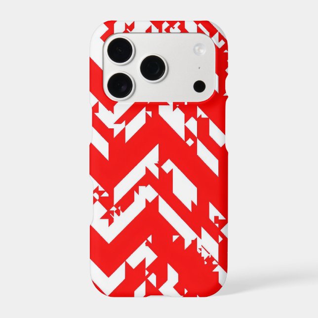 Red and white zigzag patterns iphone case (Back)