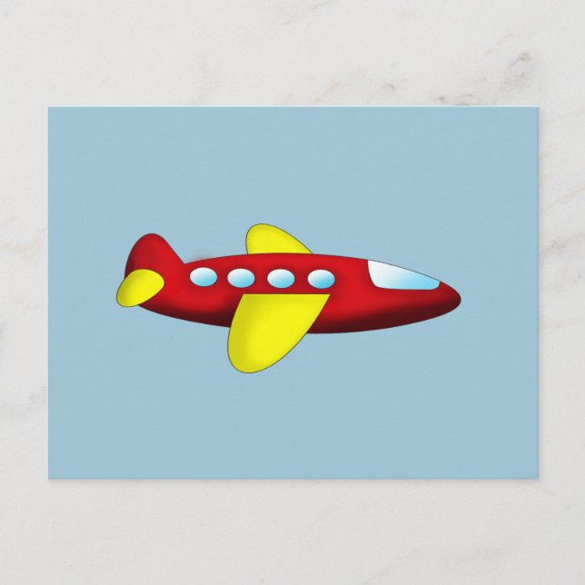 Red and Yellow Airplane Postcard (Front)