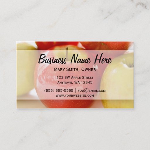 Customizable Red and Yellow Apples Business Cards