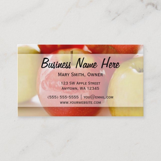 Red and Yellow Apples Business Card (Front)
