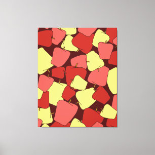 Red and Yellow Apples Pattern Canvas Print