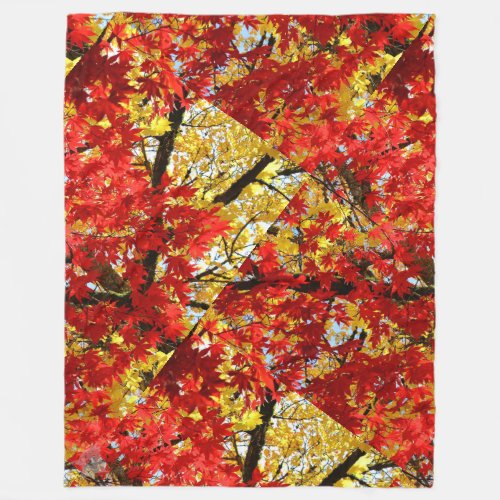 Red and Yellow Autumnal Sky Fleece Blanket