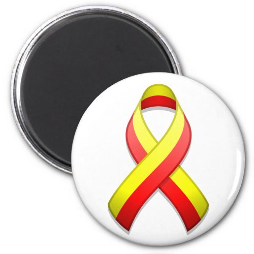 Red and Yellow Awareness Ribbon Magnet