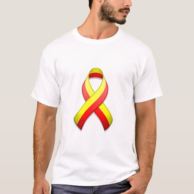 Red and Yellow Awareness Ribbon T-Shirt (Front)