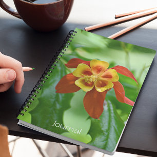 Red and Yellow Bicolor Columbine Floral Notebook