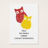Red and Yellow Book Return Cards (Back)