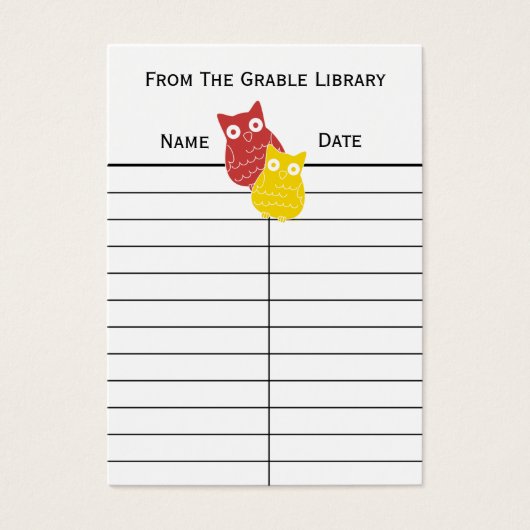 Red and Yellow Book Return Cards (Front)