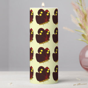 Red and Yellow Butterfly Pillar Candle
